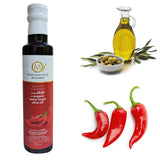 Greek Organic (Bio) Extra Virgin Olive Oil with Chili, 3x250ml, glass bottles.