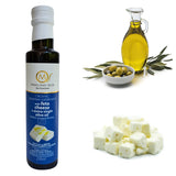 Greek Organic (Bio) Extra Virgin Olive Oil with Feta Cheese, 3x250ml, glass bottles.