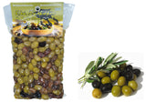 Greek Assorted Olives,  Mixed Kalamata and Green Chalkidiki Olives, 1kg Vacuum-Sealed