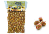Greek Green Olives with Chilli Flakes, Traditional Chalkidiki Variety,  1kg Vacuum-Sealed.