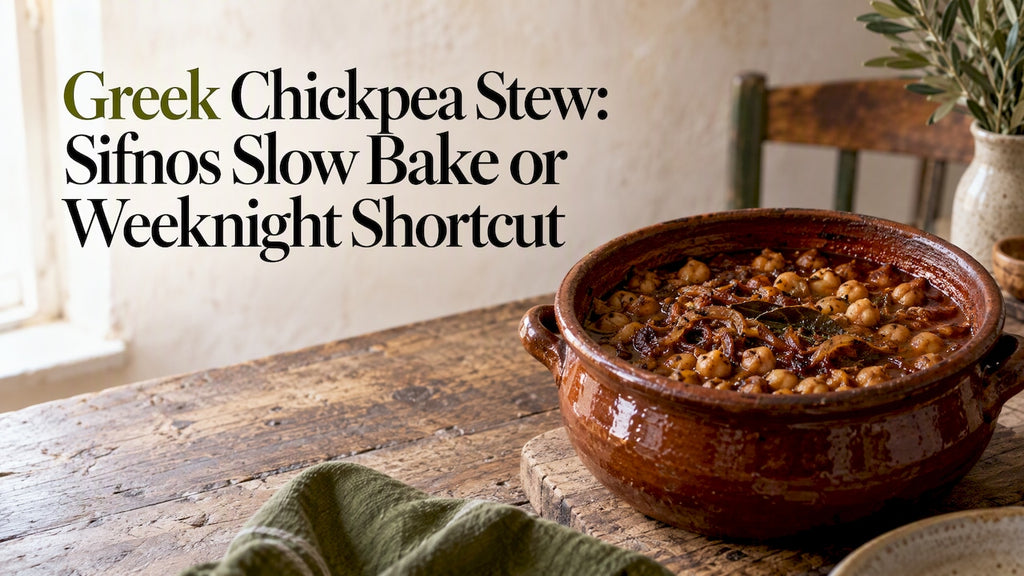 Greek Chickpea Stew: Sifnos Slow Bake or Weeknight Shortcut