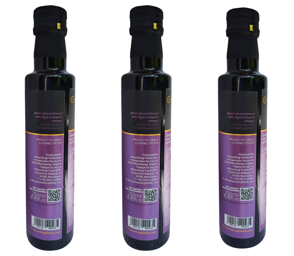 Greek Gourmet Balsamic Vinegar Dressing with Fig, 3x250ml Greek