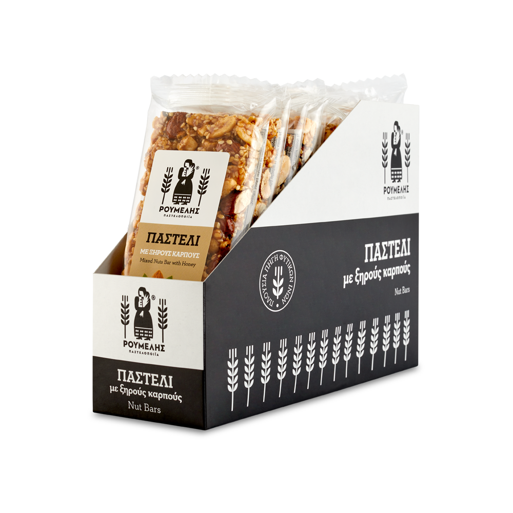 Greek Premium Mixed Nuts ( Pasteli ) with Peanuts, Almonds, Hazelnuts, Sesame & Honey 