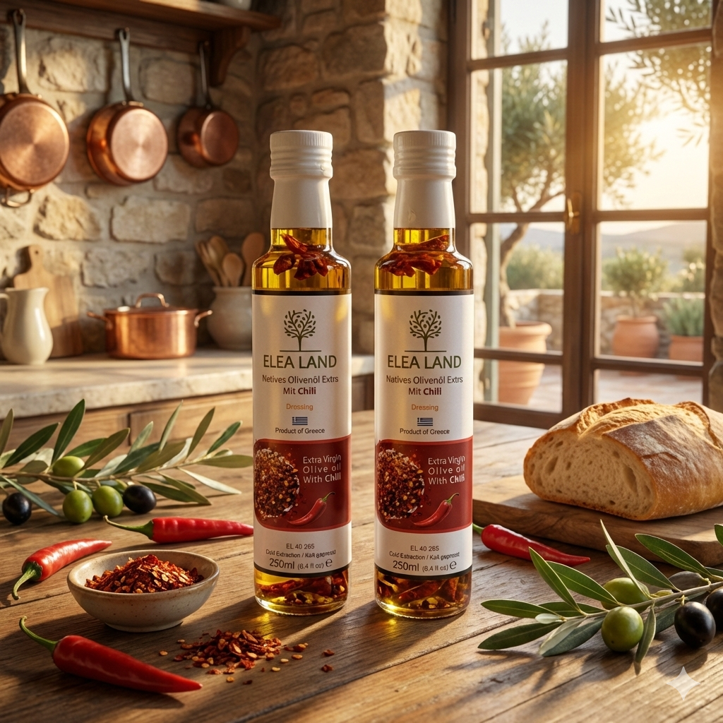 Premium Greek Extra Virgin Olive Oil with Real Chilli from Crete 1