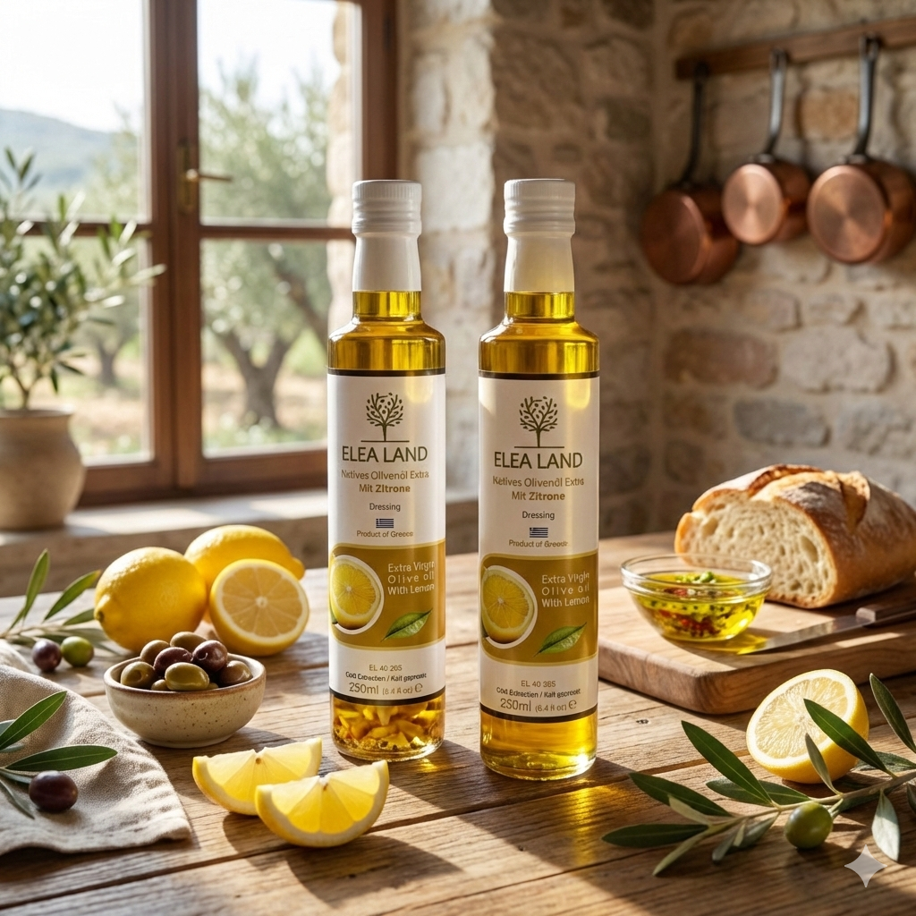 Premium Greek Extra Virgin Olive Oil with Real Lemon from Crete 1