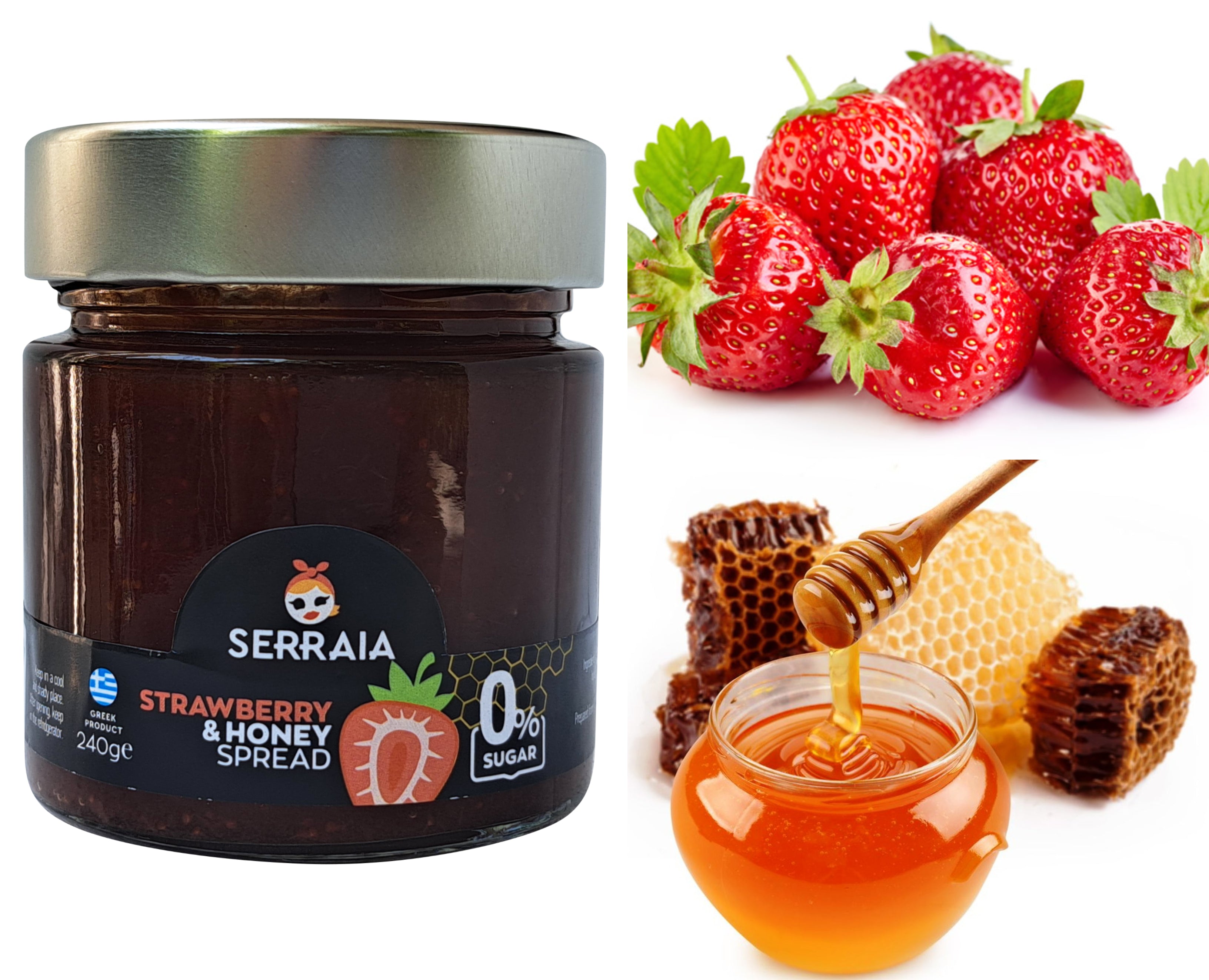 Greek Natural 100% Ηandmade Fruit Spread Strawberry with Honey 1