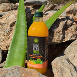 Greek Biological Aloe Vera Gel Juice – Turmeric & Ginger Flavour | Pure Organic Cretan Aloe Drink. (1L)