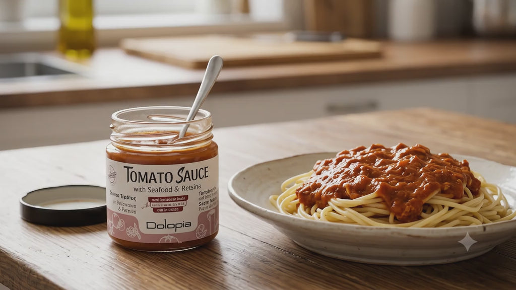 Greek Tomato Sauce with Seafood & Retsina