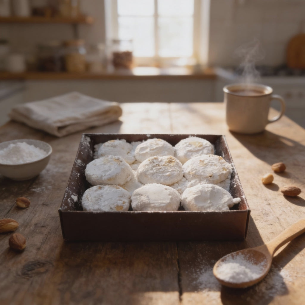 Traditional Greek Kourabie. Handmade Almond Shortbread Cookies 2