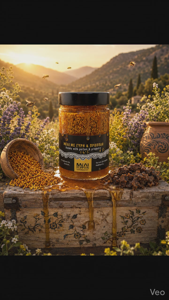 Pure Greek Honey with Pollen and Propolis