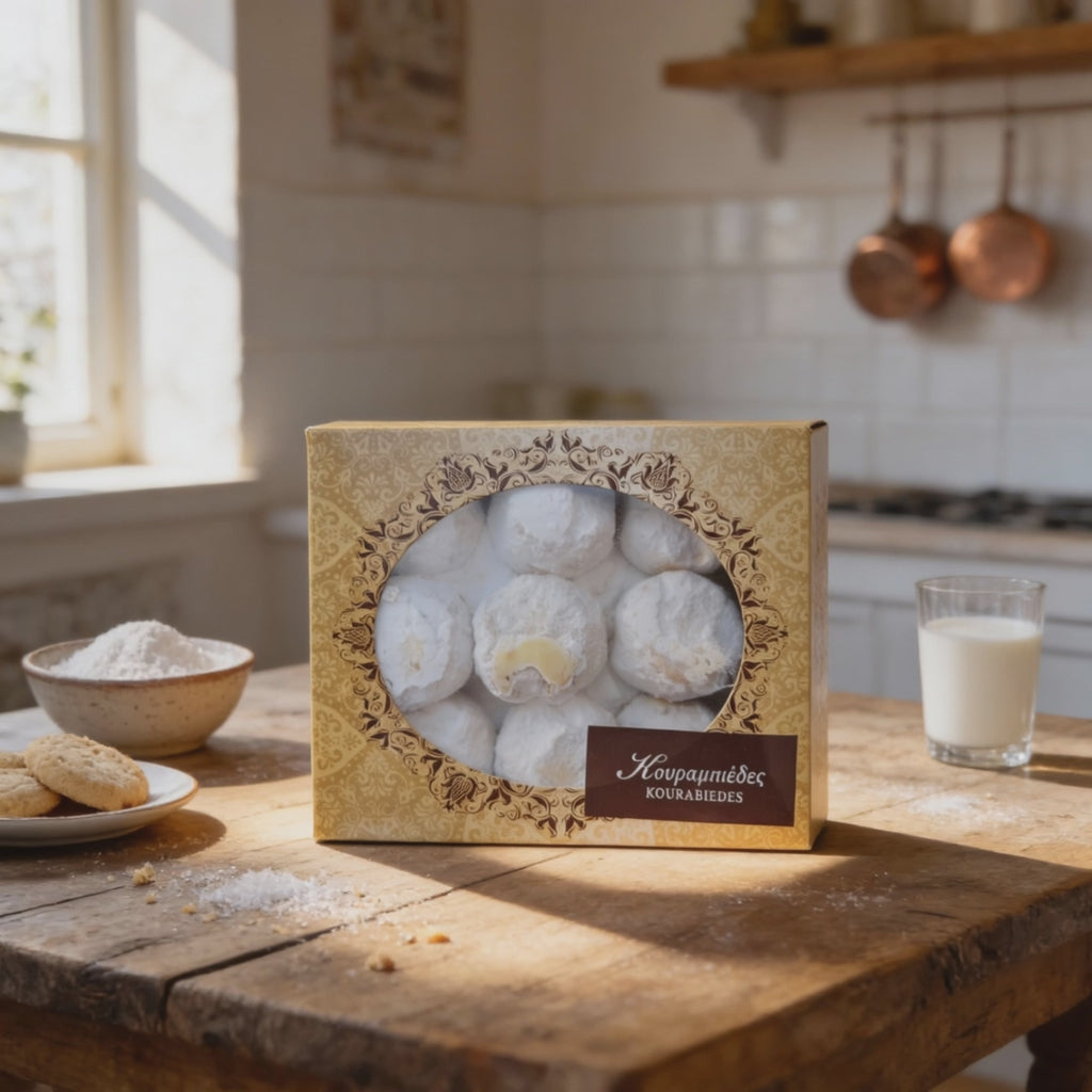 Traditional Greek Kourabie. Handmade Almond Shortbread Cookies 1