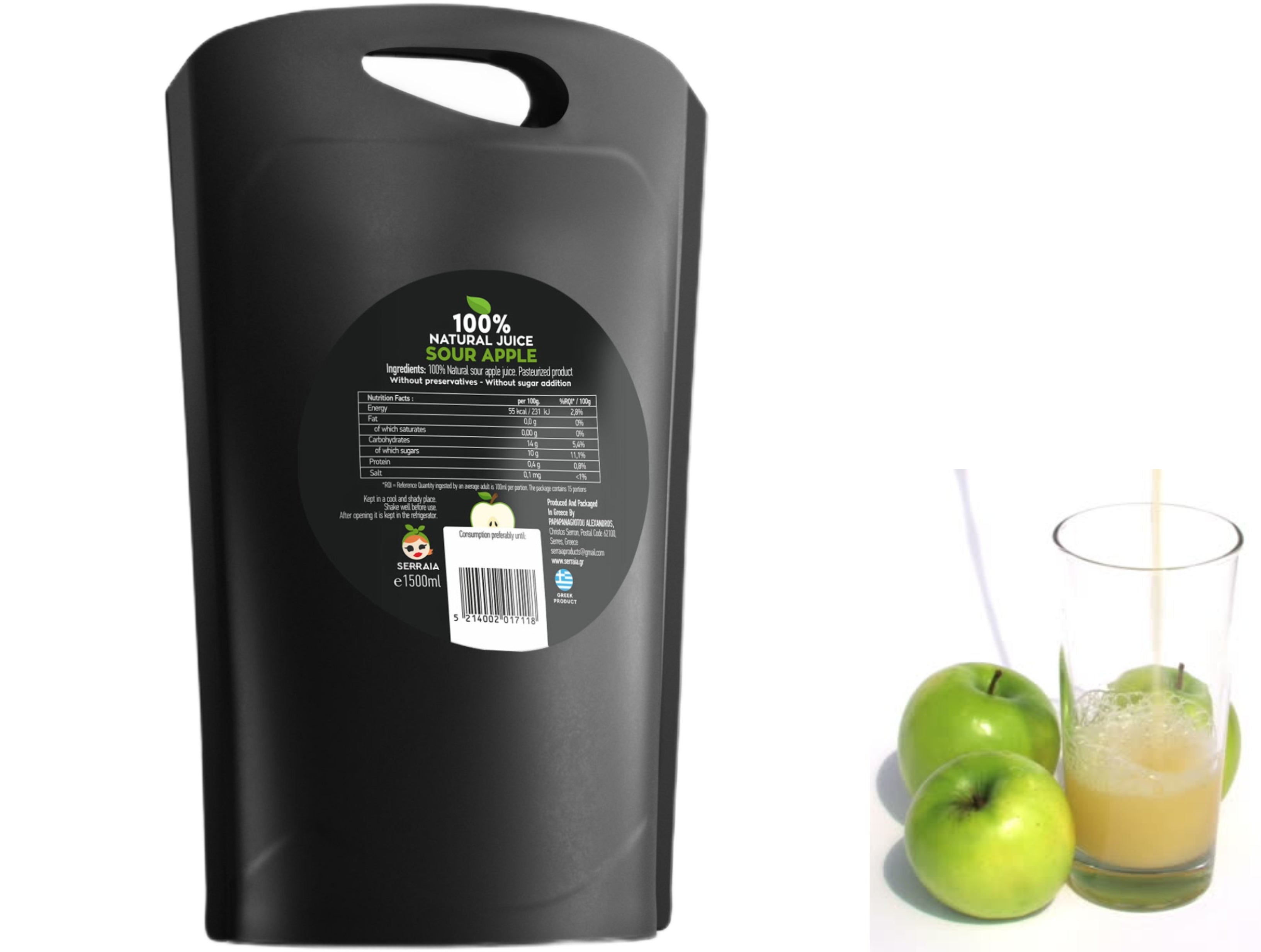 Greek 100% Natural Green Sour Apple Fruit Juice 3