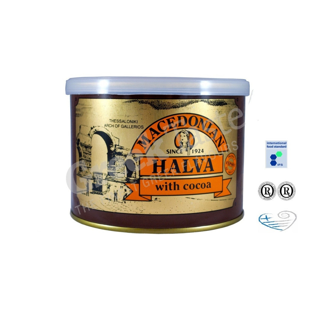 Greek Macedonian Halva with Cocoa 500gr Tin Can Greek Tastes 4 All
