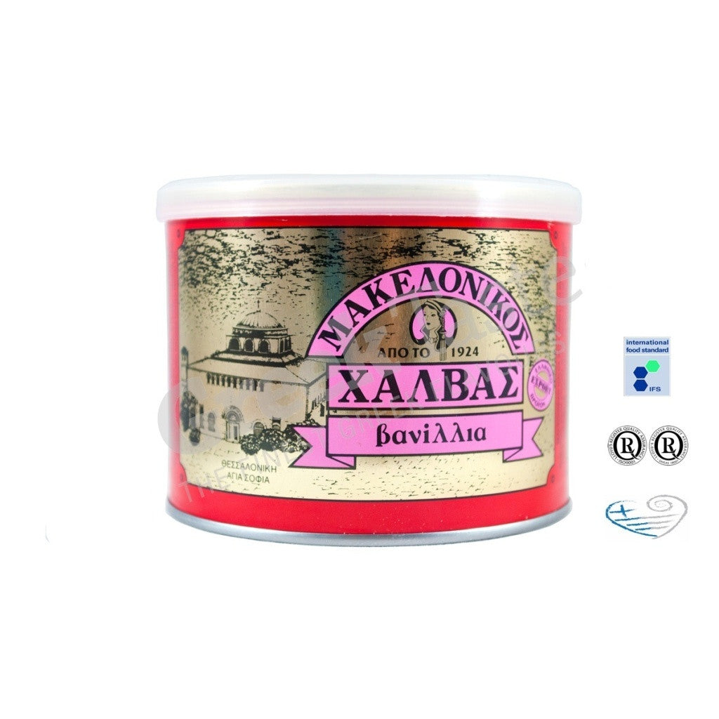 Greek Macedonian Halva with Vanilla 500gr Tin Can 2