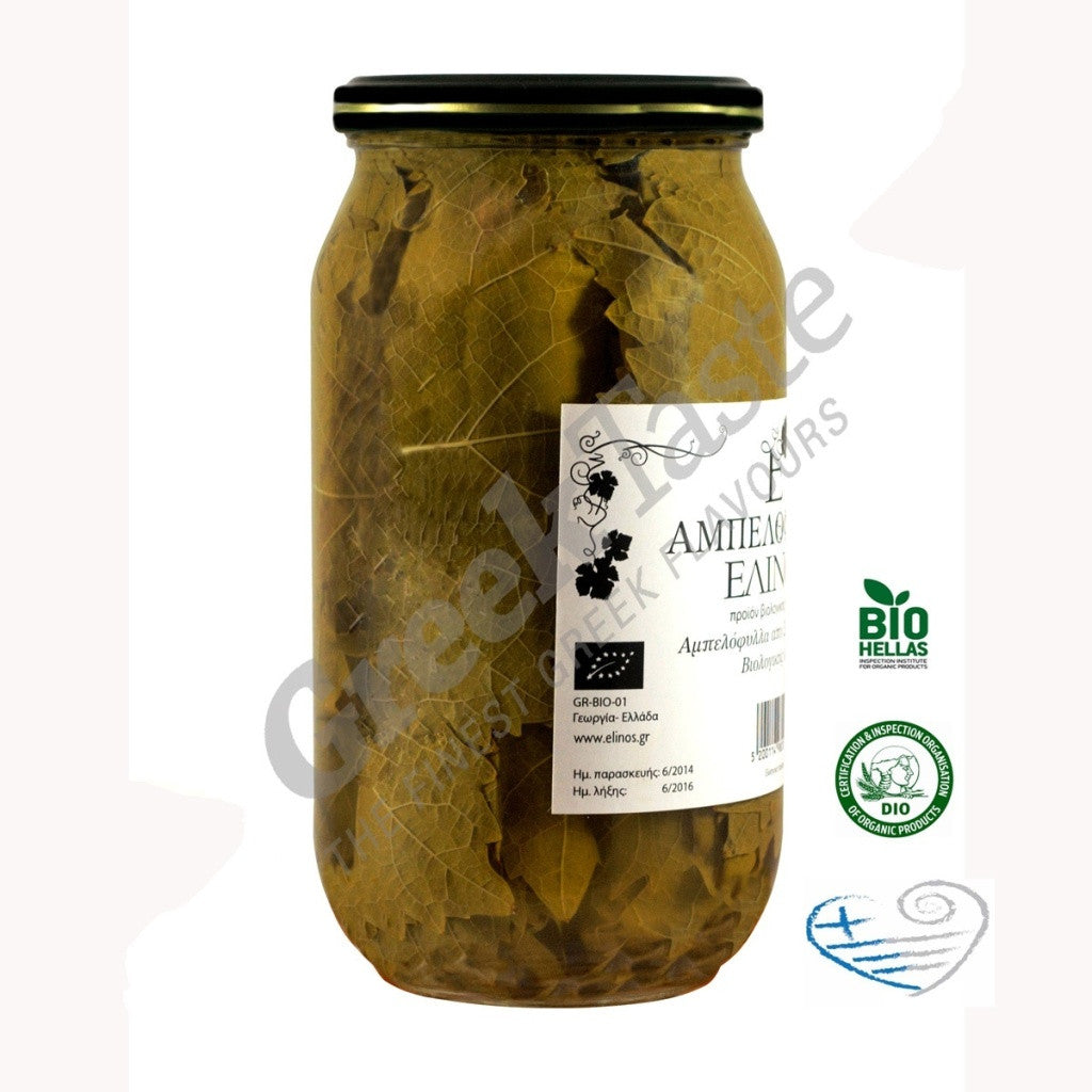 Greek Organic (Bio) Vine Leaves 950gr Glass Jar 3