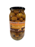 Premium Greek Large-Fruited Green Olives in Extra Virgin Olive Oil, Traditional Chalkidiki Variety, 700gr