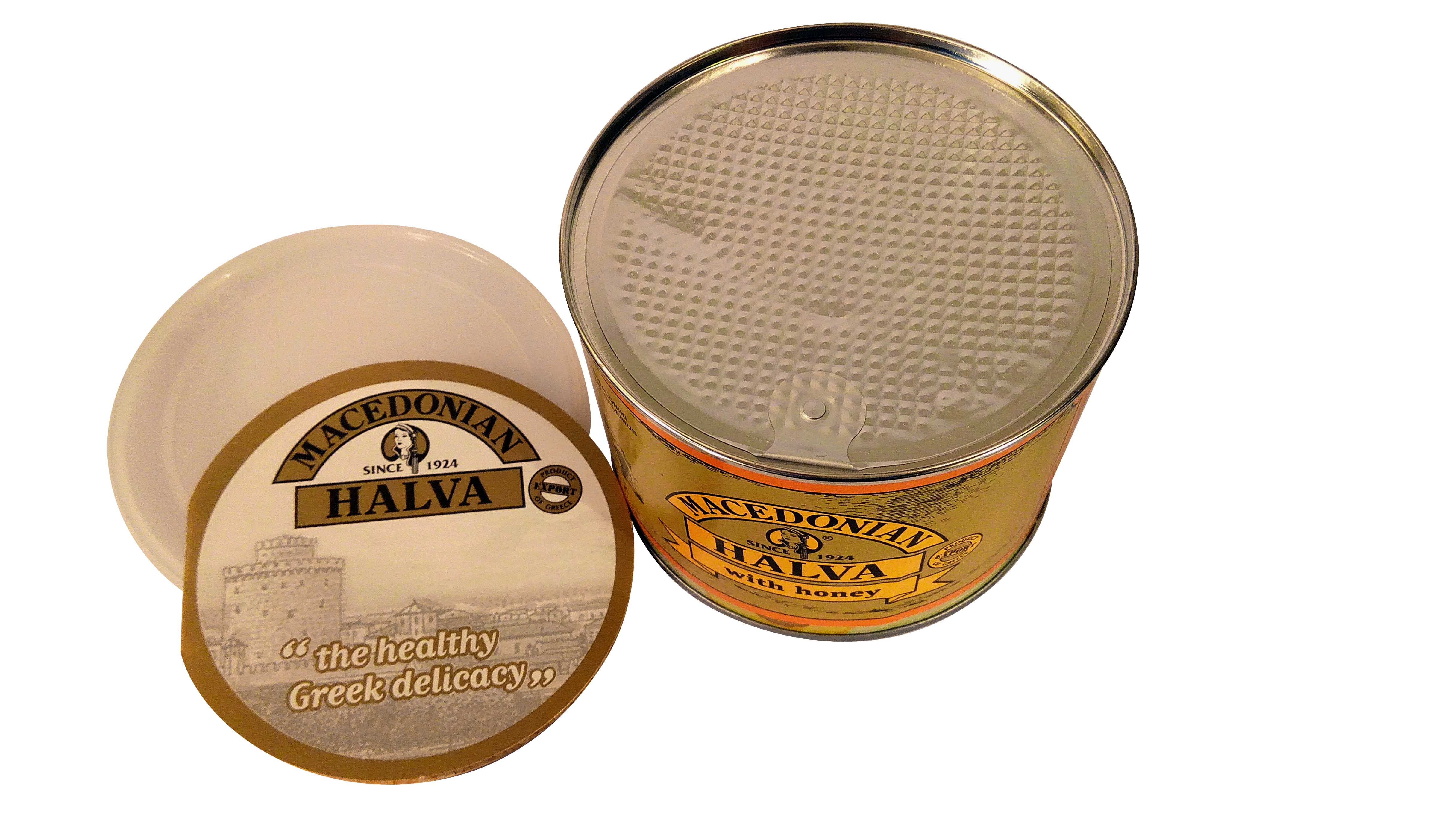 Greek Macedonian Halva with Honey 500gr Tin Can 8