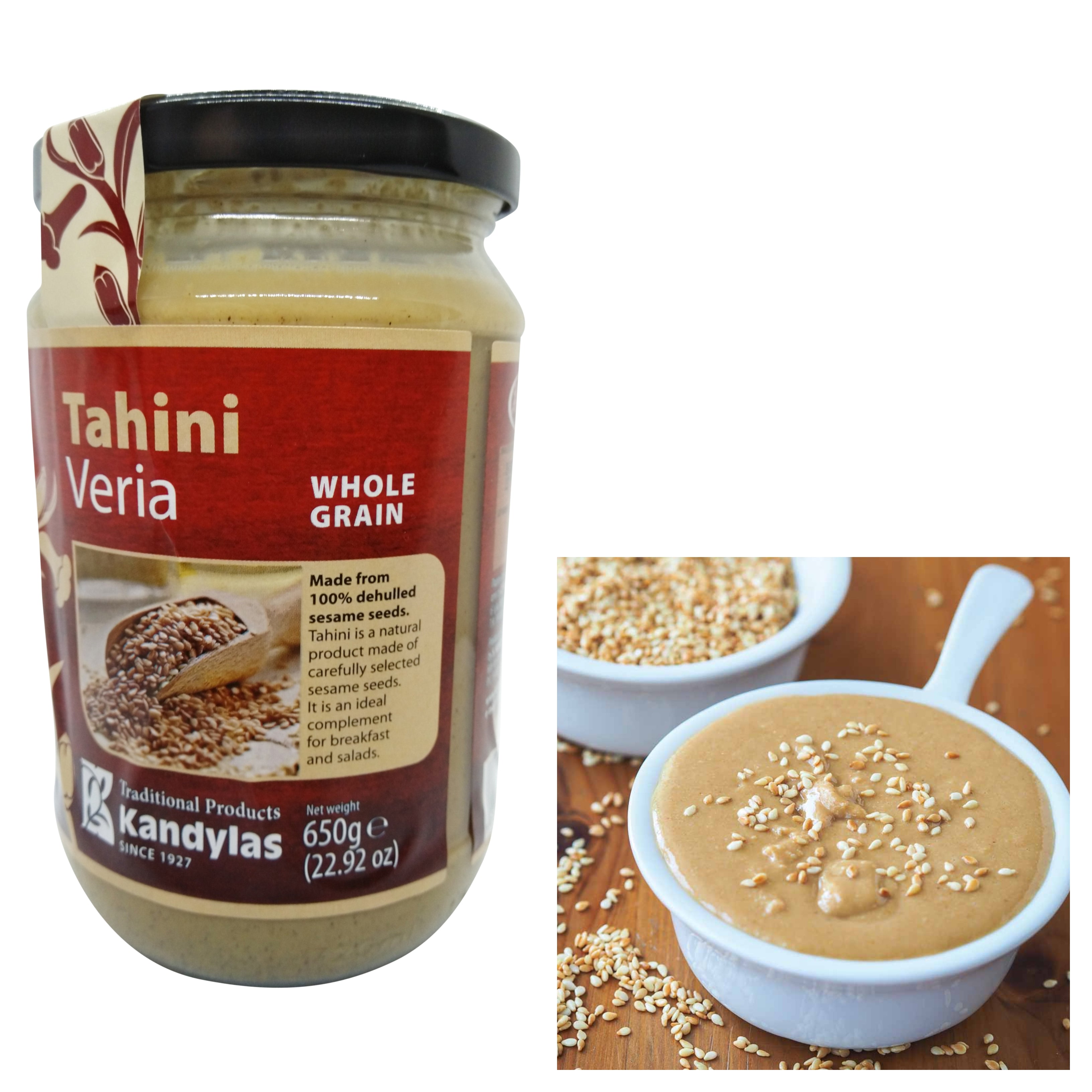 Greek Wholegrain Tahini ( Unhulled ) Sesame Seeds Spread 1